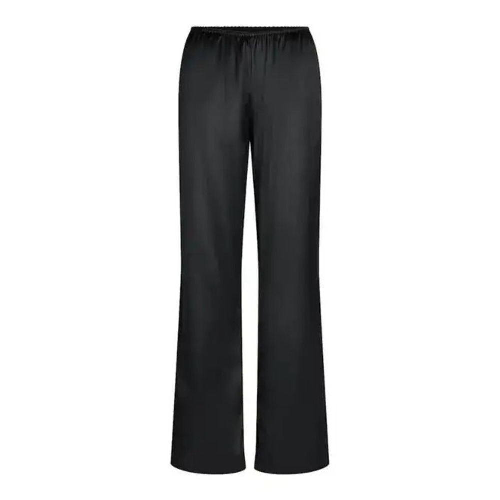 Skims Heavyweight Satin Wide Leg Pant Onyx Black PT-PNT-10270W Plus Size 3X‎
